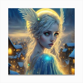Angel In The Snow Canvas Print