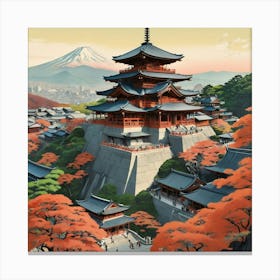 Kiyomizu Dera Temple Japan Vintage Travel Art Art Print 2 Canvas Print