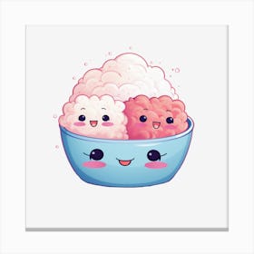 Kawaii Rice Bowl Canvas Print