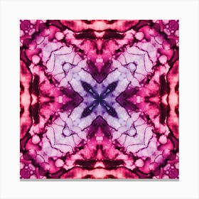 Pink Watercolor Flower Pattern From Bubbles 3 Canvas Print