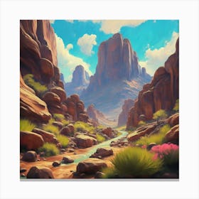 Landscape of valley rocks 10 Canvas Print