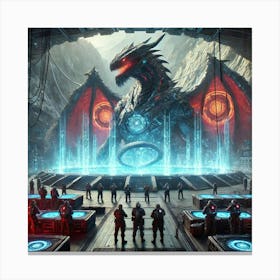 A Dramatic Scene Showing The Containment And Defen Canvas Print