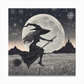 Moonlit flight Canvas Print