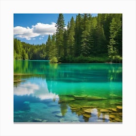 Blue Lake In The Mountains 11 Canvas Print