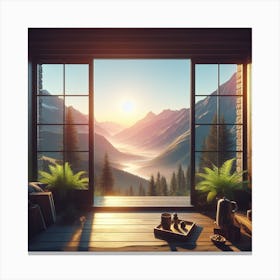Sunrise From A Window Canvas Print