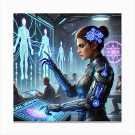 A Sci Fi Scene Showcasing Saren Deyra Neural Disruption Canvas Print