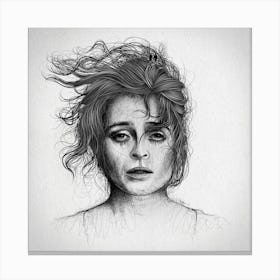 Marla Singer Portrait with Fight Club Scene Canvas Print