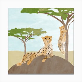 Leopard With Baby Canvas Print