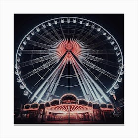 Ferris Wheel At Night 3 Canvas Print