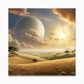 Landscape With The Moon Canvas Print