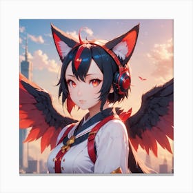 Anime Girl With Wings Canvas Print