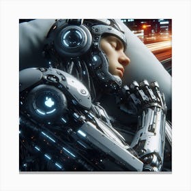 Robot In Bed Canvas Print