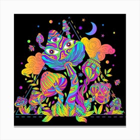 Psychedelic Mushrooms Canvas Print