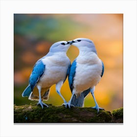 Two Birds Kissing Canvas Print