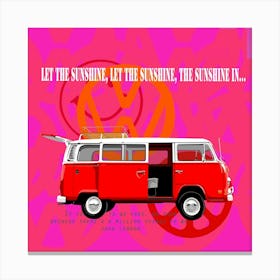 VW Van Flower Power Canvas Print