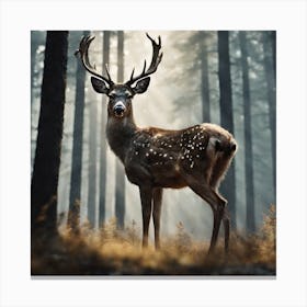 Deer In The Forest 219 Canvas Print