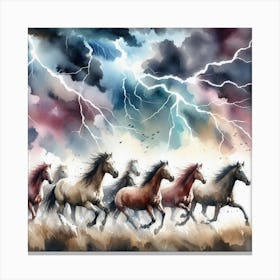 Unicorns in the storm 3 Canvas Print