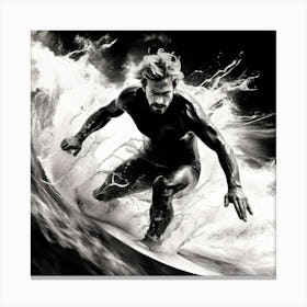 Surfer In The Water 2 Canvas Print