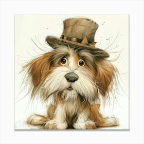 Dog In A Top Hat Canvas Print