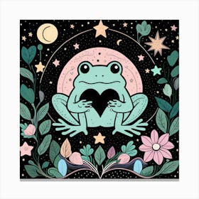 Frog With Heart Canvas Print