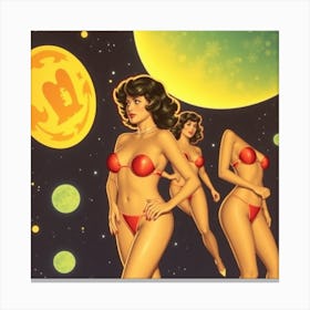 Pin-Up Girls In Space 1 Canvas Print