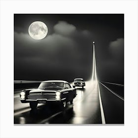 Car on Highway From Heaven Canvas Print