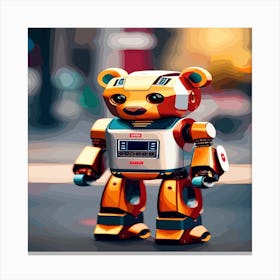 Teddy Bear robot Painting Canvas Print