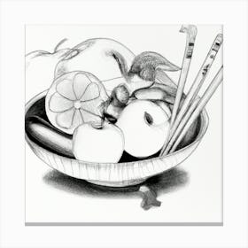 Pencil Chinese Draw  Canvas Print