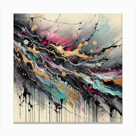 Colorful Abstract Expressionist Bedroom Canvas 1 Canvas Print