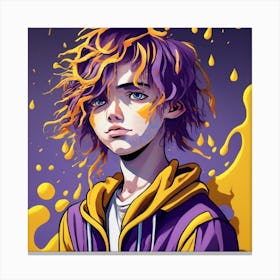 Boy With Purple Hair Canvas Print