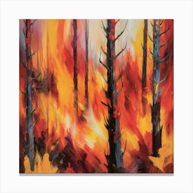 Fire In The Forest 16 Canvas Print