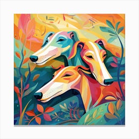 Three is never a crowd Greyhounds Canvas Print