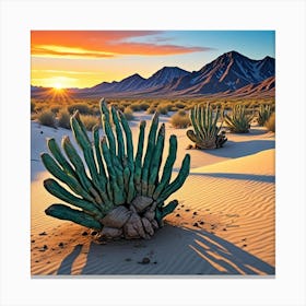 Late Afternoon Desert Cubism Style Canvas Print