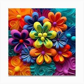 Colorful Paper Flowers Canvas Print