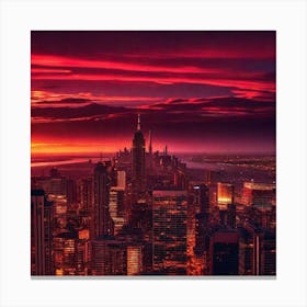 Sunset Over New York City 2 Canvas Print