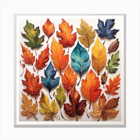 Autumn Leaves Print Canvas Print