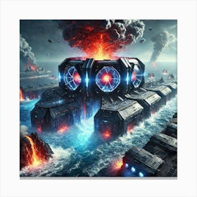 A High Tech, Sci Fi Scene Showing A Powerful Abyss 1 Canvas Print