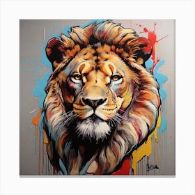 Pop Art graffiti Lion Canvas Print