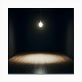 A Room Filled With Nothing But Blackness And A Single Lightbulb Hanging Overhead 4 Canvas Print