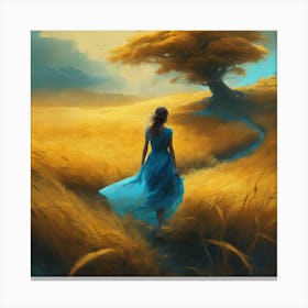 Serenity In Motion Ethereal Fields And Majestic Seascapes Photorealistic Art In Graceful Harmony (6) Canvas Print