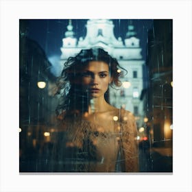 Czech Girl multi exposure Prague  Canvas Print