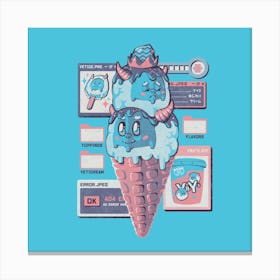 Yetice Cream - Cute Geek Ice Cream Yeti Snowman Gift 1 Canvas Print