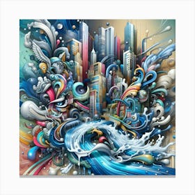 Abstract Cityscape 1 Canvas Print