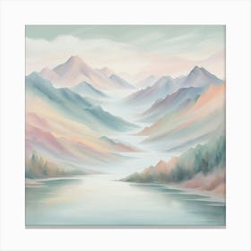 Mountain Landscape Painting Canvas Print