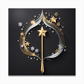 Christmas magic Wand Vector Illustration Canvas Print