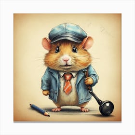 Hamster In A Suit 2 Canvas Print