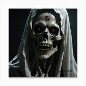 Skeleton With Red Eyes Canvas Print