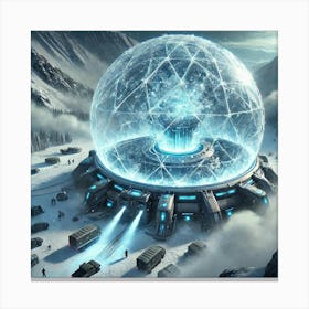 A Futuristic Sci Fi Depiction Of The Cryo Dome Gen Canvas Print