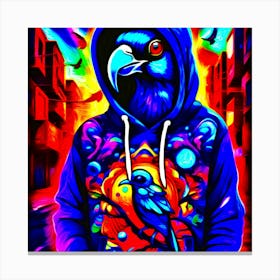 Psychedelic Street Bird Canvas Print