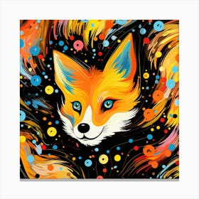 Fox With Blue Eyes Canvas Print